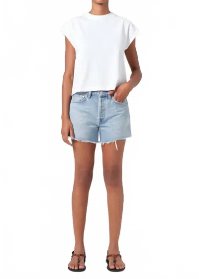 Agolde Parker Long Denim Short In Replica