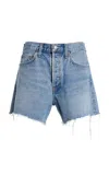 Agolde Parker Long Denim Shorts In Multi