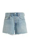 Agolde Dee Super High Waist Cutoff Denim Shorts In Light Wash