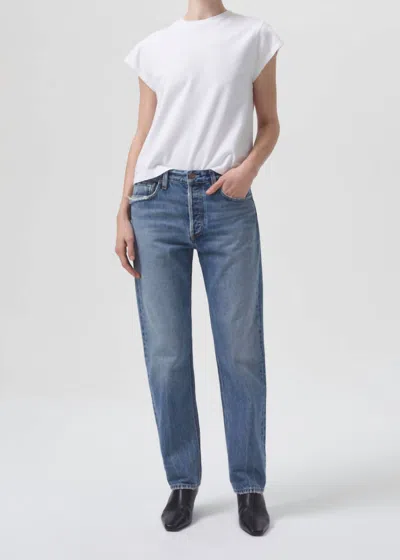 Agolde Parker Long Jean In Invention In Blue