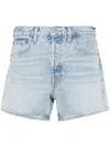 Agolde Parker High Waist Relaxed Long Denim Shorts In Feud Feud