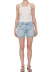 Agolde Parker High Waist Relaxed Long Denim Shorts In Multi