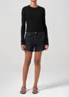 Agolde Parker Long Short In Fright In Black