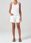 Agolde Parker Long Short In Panna Cotta In White