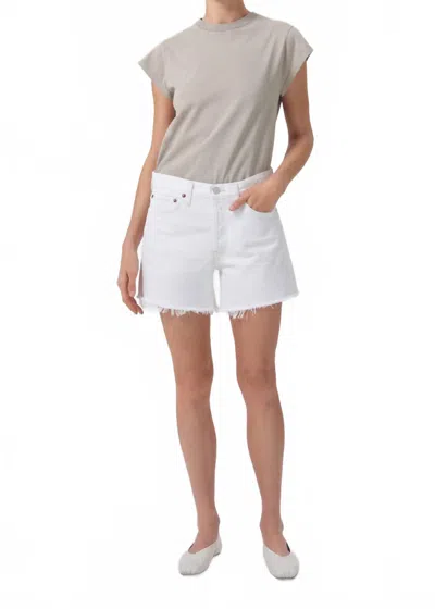 Agolde Parker Vintage Cut-off Short In Repose In White