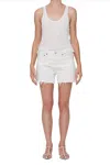 Agolde Parker Long Shorts In Panna Cotta In White