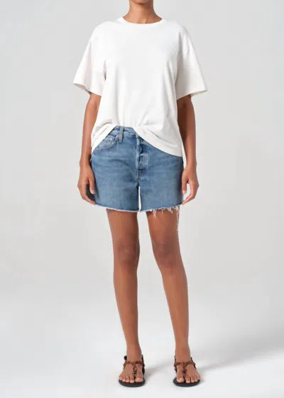 Agolde Parker Long Short In Ruin In Blue