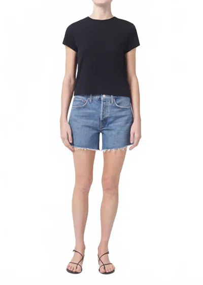 Agolde Parker Long Short In Skywave In Blue