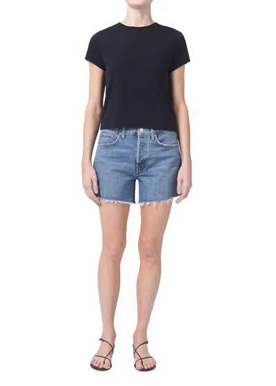 Agolde Parker Long Shorts In Skywave In Blue