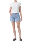 Agolde Parker Long Shorts With Cuff In Multi