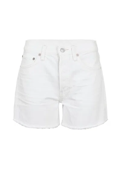 Agolde Parker Long Short Panacotta In White