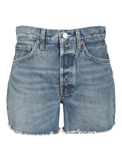 Agolde Parker Long Shorts In Blue