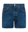 Agolde Blue Five-pocket Shorts With Button Closure In Denim Woman In Blue