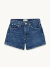 Agolde Dame High Waist Mid Length Relaxed Denim Shorts In Blue