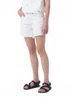 Agolde Parker Long Shorts In Panna Cotta In White