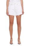 Agolde Parker Vintage Cutoff Organic Denim Shorts In Panna Cotta