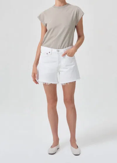 Agolde Parker Long Vintage Short In Panna Cotta In Multi