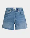 Agolde Parker Vintage Cut Off Shorts Dark Swapmeet In Ruin