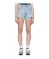 Agolde Parker Raw-cut Denim Shorts In Blue