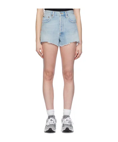 Agolde Parker Raw-cut Denim Shorts