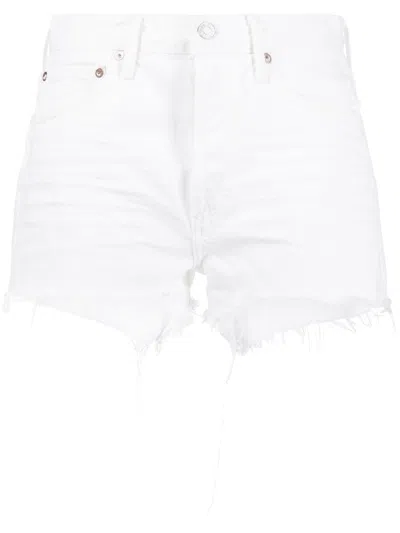 Agolde Parker Vintage Cutoff Organic Denim Shorts In Dough