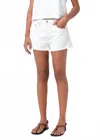 Agolde Parker Long Denim Short In Panna Cotta In White