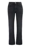 Agolde Blue Jeans With High Waist And Logo Patch On The Rear In Black