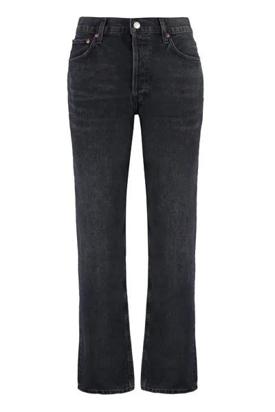 Agolde Parker Straight Jeans In Black