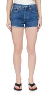 Agolde Parker Vintage Cut Off Jean Shorts In Caution In Multi