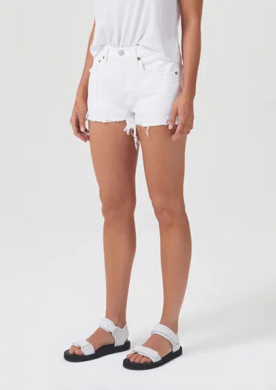 Agolde Parker Vintage Cut Off Short In Dough In White