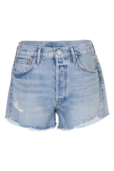 Agolde Parker Vintage Cut Off Short In Passage In Blue