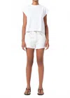 Agolde Parker Vintage Cut Off Short In Repose In White