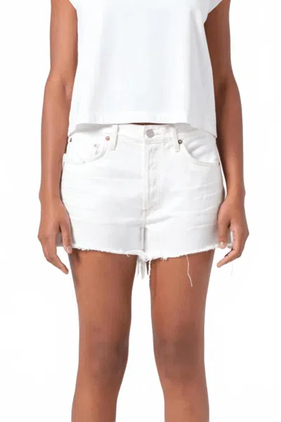 Agolde Parker Vintage Cut-off Short In Repose In White