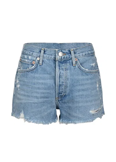 Agolde Parker Vintage Cut Off Short In Swapmeet In Blue