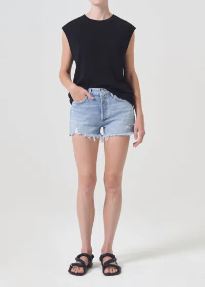 Agolde Parker Vintage Cut Off Short In Swapmeet In Black