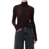 Agolde Pascale Rib Turtleneck Top In Brown