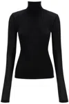 Agolde Black Long Sleeve Turtleneck In Stretch Fabric Woman