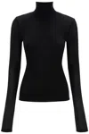 Agolde Black Long Sleeve Turtleneck In Stretch Fabric Woman