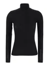 Agolde Black Long Sleeve Turtleneck In Stretch Fabric Woman In Black
