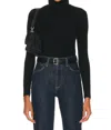 Agolde Pascale Turtleneck In Katniss (black Heather)