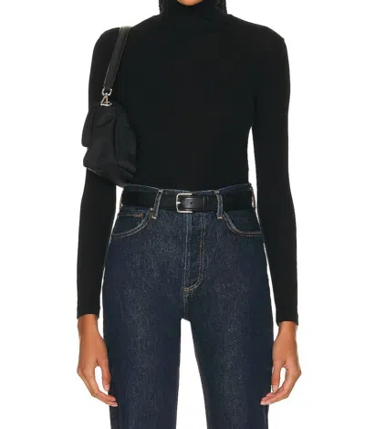 Agolde Pascale Turtleneck In Katniss (black Heather)