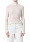 Agolde Pascale Turtleneck Long Sleeve Top In Oat Milk In Neutral