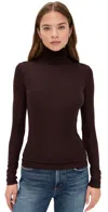 Agolde Pascale Jersey Turtleneck Top In Burgundy