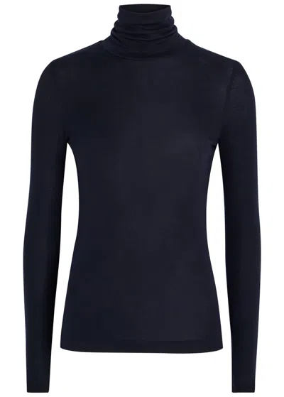 Agolde Pascale Turtleneck Stretch-lyocell Top In Blue