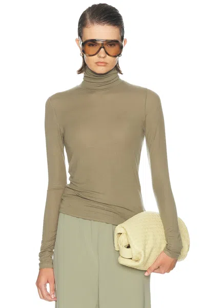 Agolde Pascale Turtleneck Top In Green