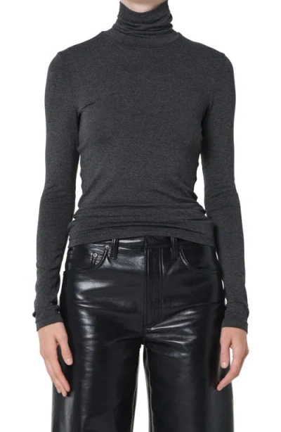 Agolde Pascale Turtleneck Top In Gray