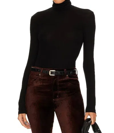 Agolde Pascale Turtleneck Top In Black