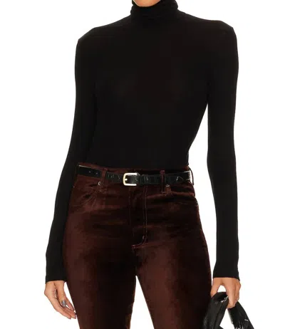 Agolde Pascale Turtleneck Top In Black