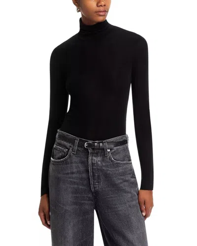 Agolde Pascale Turtleneck Top In Black Velvet