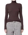 Agolde Pascale Turtleneck Top In Fox In Brown